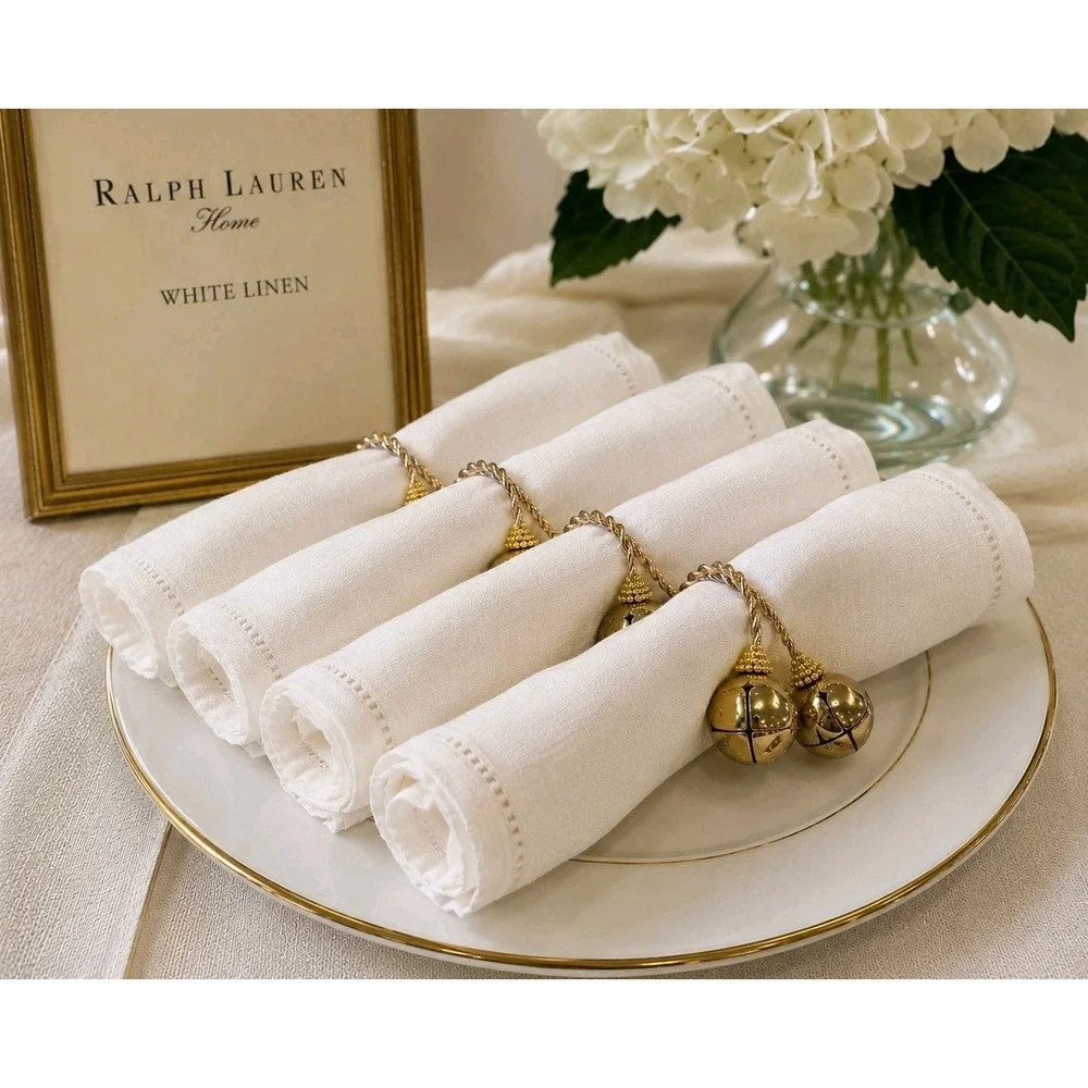 Nordstrom Christmas Jingle Bell Napkin Rings Set 4 Preppy Grandmacore Old Money